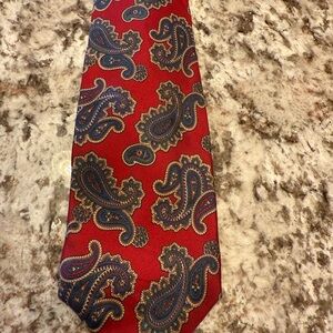 Vibrate Burberry Red and Blue Paisley Silk Tie